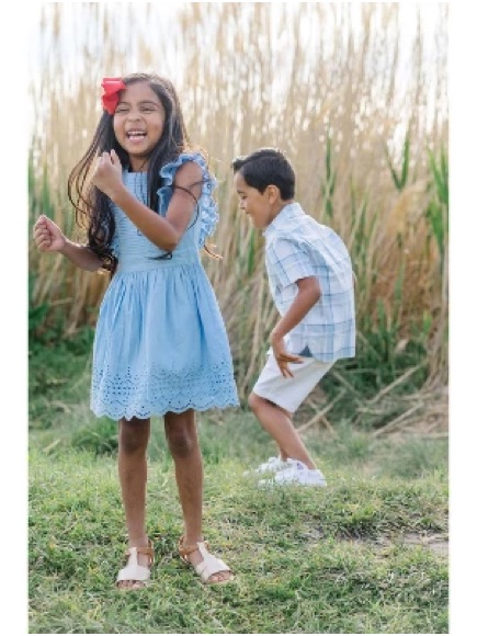 Hope & Henry Girls’ Flutter Sleeve Flower Girl Dress Cornflower Blue 12 Nwt — image 3 of 8